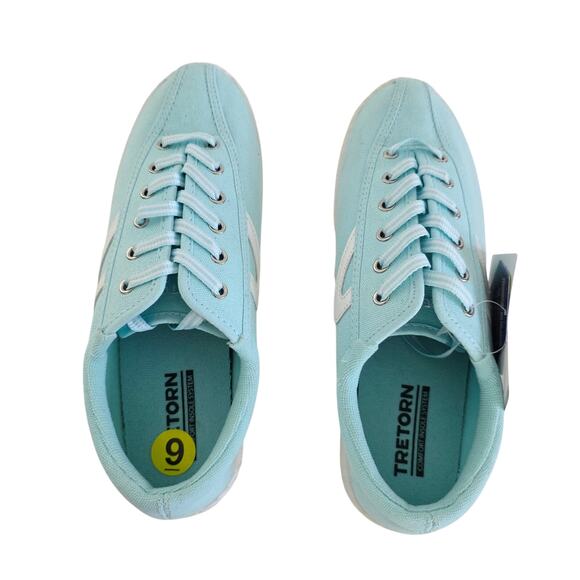 Tretorn Women's Size 9 Light Blue Nylite Plus Lace Up Low Top Canvas Sneakers - Picture 3 of 7